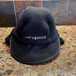 Patagonia Fleece Hat Duck Bill Brim M Medium Adjustable Convertible Logo Vintage